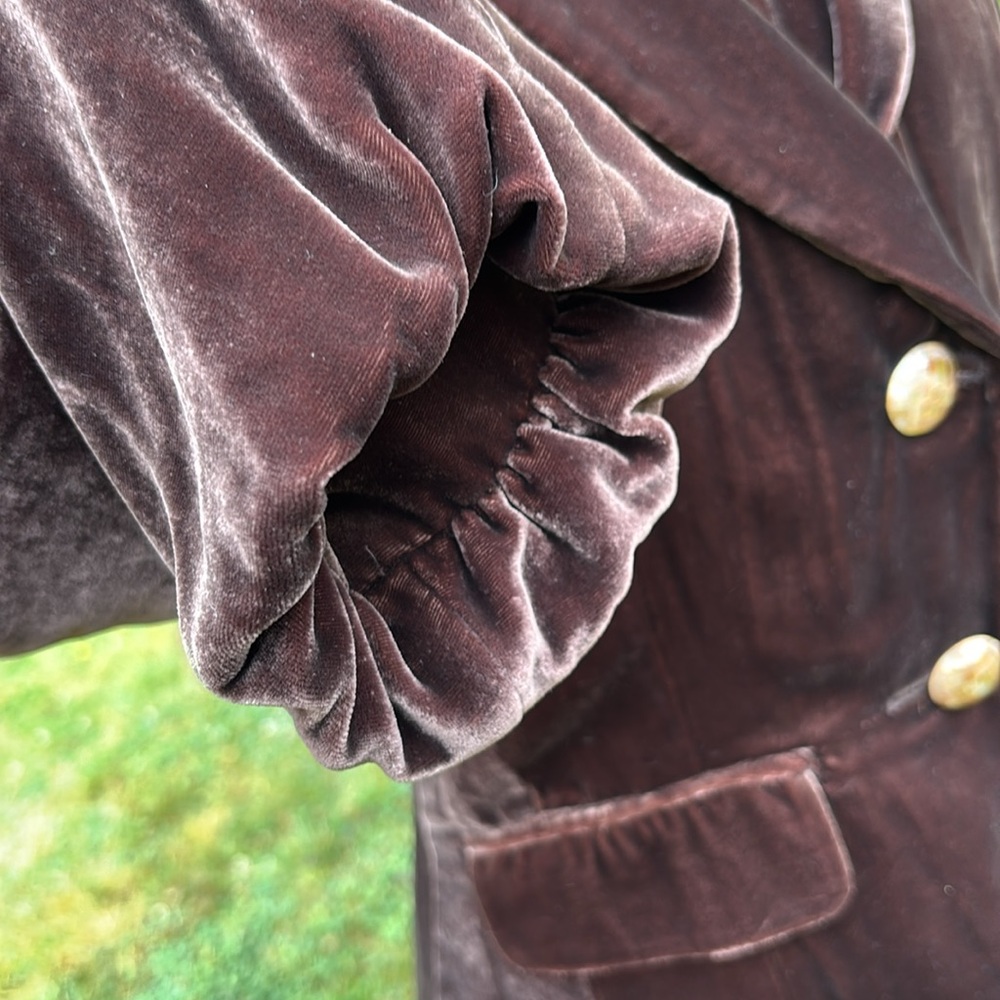 Jak & Rae Elegant Brown Velvet Women's Blazer - Picture 7 of 12